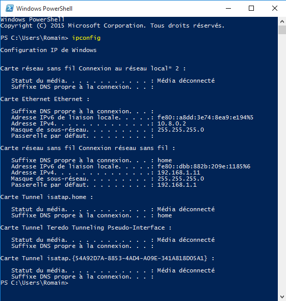 विंडोज़ में “ipconfig” आदेश